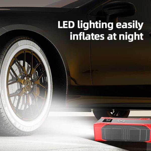 Multi Function Portable 2000A Jump Starter Battery Charger With Tire Inflator Power Bank