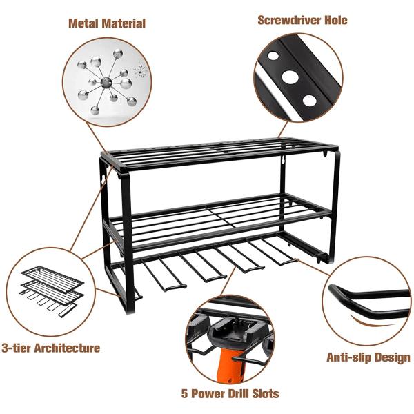 Металлическая проволока 3 слоя Стенная установка Поставка инструментов для организации и хранения беспроводной сверлы