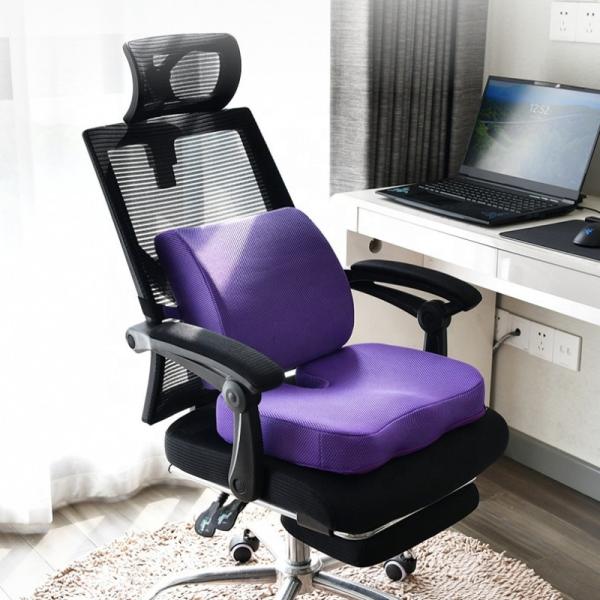 Anti-Static Polyester Cover Memory Foam Seat Cushion for Wheelchair and Lumbar Support