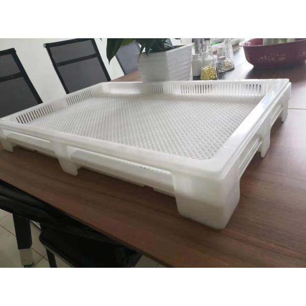 Light Weight Plastic Cooler Tray Food Grade Stackable Flat Bottom 762*600*55mm