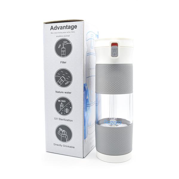 Gift Clear And Sterilization Sport Water Bottle Plastic With UV Lamp Easy To Carry