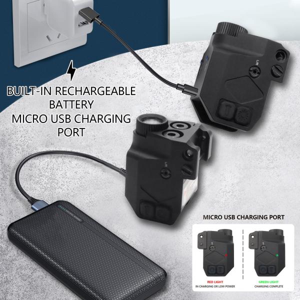 520nm / 650nm Red Green Laser Sight For Pistol 500 Lumen Light