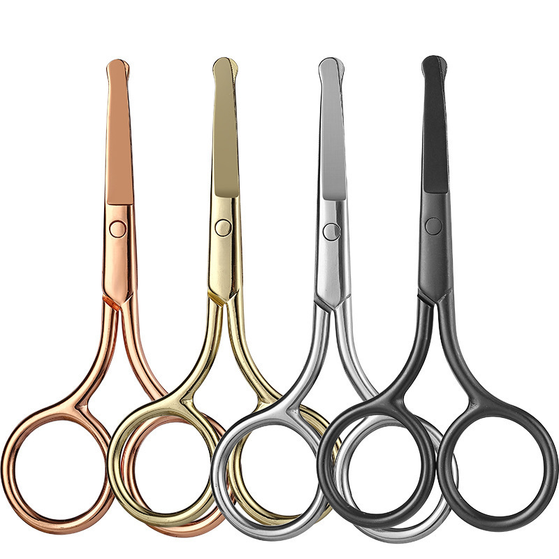 Mini Makeup Beauty Scissors Round Tips for Nose Eyebrow Moustache Beard Facial Hair Grooming