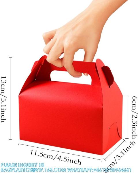 Party Favor Treat Boxes, Goodie Boxes, Gable Paper Gift Boxes With Handles. Rainbow Party Decoration Supplie