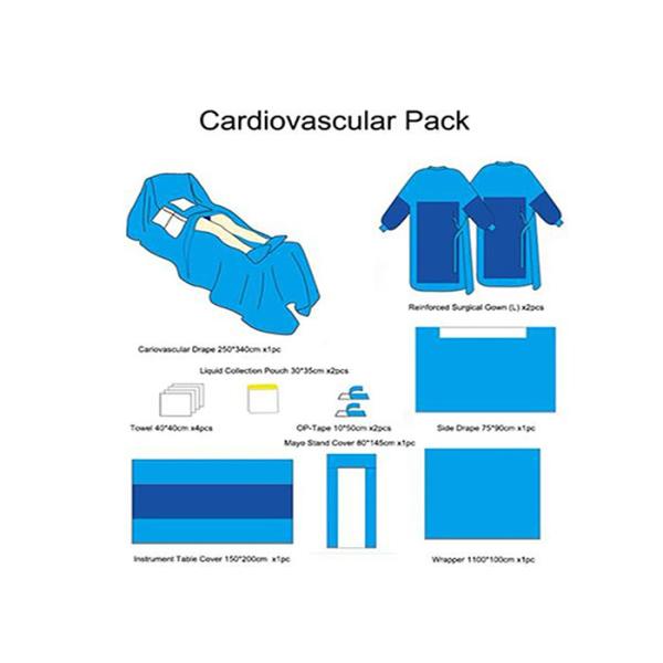 Cardiovascular Procedure Pack SMS Fabric Sterile Green Surgical Essential Lamination Patient disposable surgical pack
