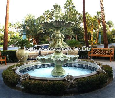 Garden stone fountain with pool, outdoor green marble fountain , decorative fountain