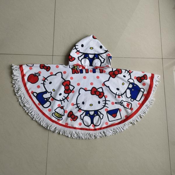 Newest Selling custom design microfiber print  poncho beach towel kids poncho beach towel