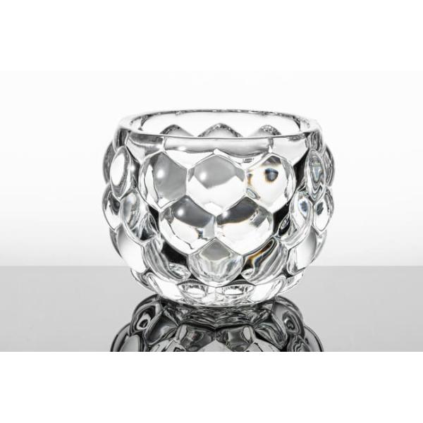 Pressed Bubble Ball Glass Vase 3.45 Inch Height Round Votive Candle Holder