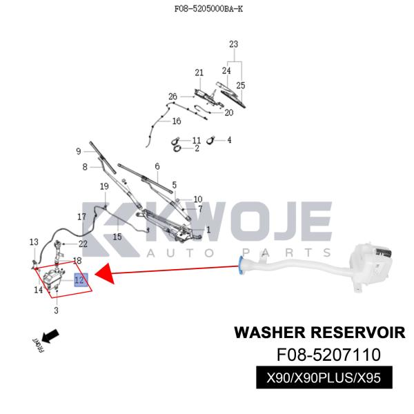 OEM F08-5207110 WASHER RESERVOIR  for Jetour X90 / X90 PLUS / X95
