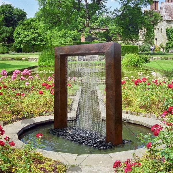 2mm Thick Corten Steel Metal Rain Curtain Water Feature Rusty