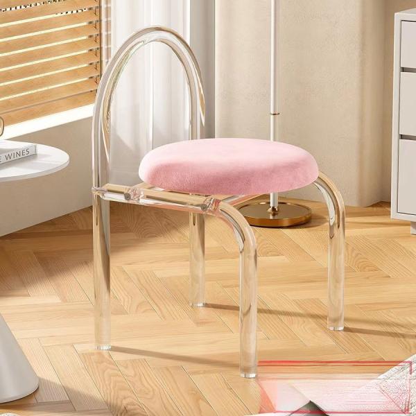 Стильно собранный акриловый прозрачный кресло для макияжа для спальни, балкона и столовой