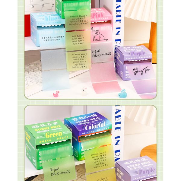 High-Appearance Colorful School Paper Sticky Notes for Students Pearlescent Transparent Self-Adhesive Memo Pad