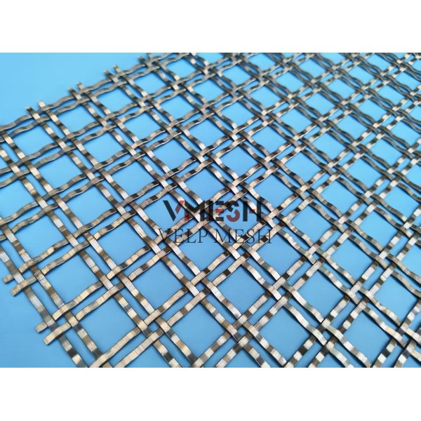 Architectural Stainless Steel Crimped Mesh Decorative Woven Wire Metal Mesh Panel