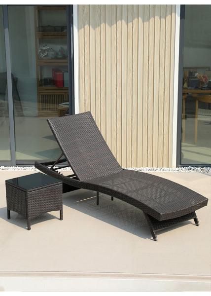 Modern Outdoor Garden Pool Lazy Patio Leisure Chair PE Rattan Twisted Vine Lounge Bed For Sleeping