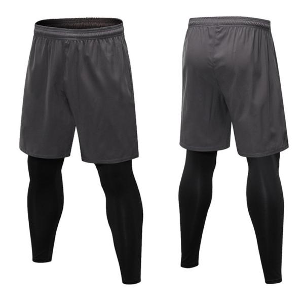O Activewear seco rápido dos homens da dupla camada assenta-se com as calças justas respiráveis internas