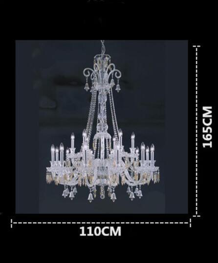 Lead crystal chandelier 18 Lights Black Transparent Color (WH-CY-112)