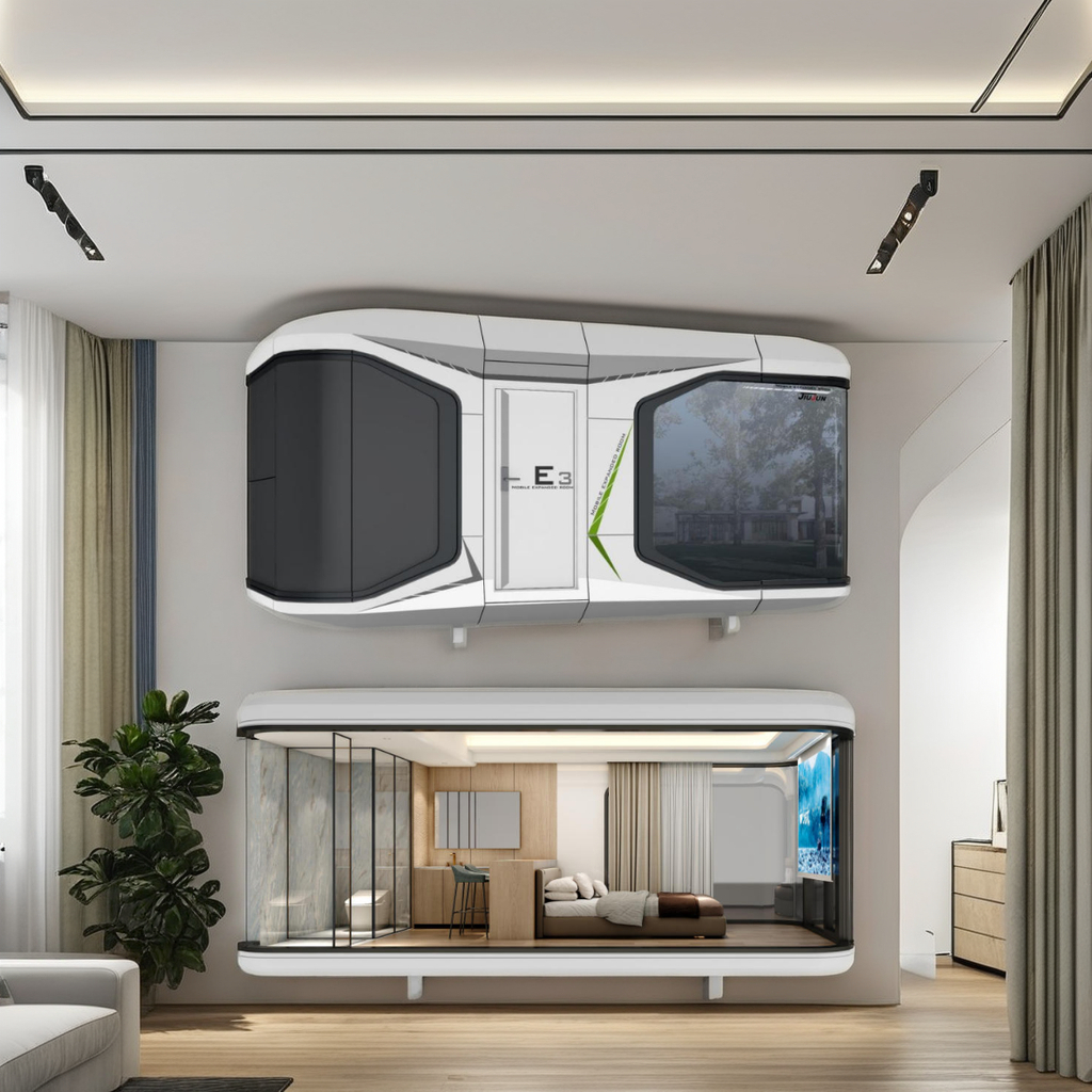 SAIJIA Prefab Modern Square Luxury Space Cabin Waterproof Steel Green House for Villa and Space Capsule Hotel Application