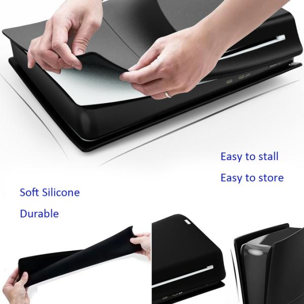 Dustproof PS5 Slim Silicone Skin Cover Anti-Scratch For Sony PS5 Slim Disc Edition Console