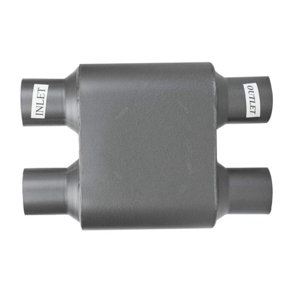 Dual Inlet Dual Outlet Muffler Stainless Chambered Muffler 13inch Length