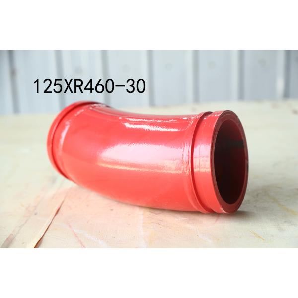 125*R460-30 Red White Orange Color Double Wear-resistant Material End elbow for Pump Trucks