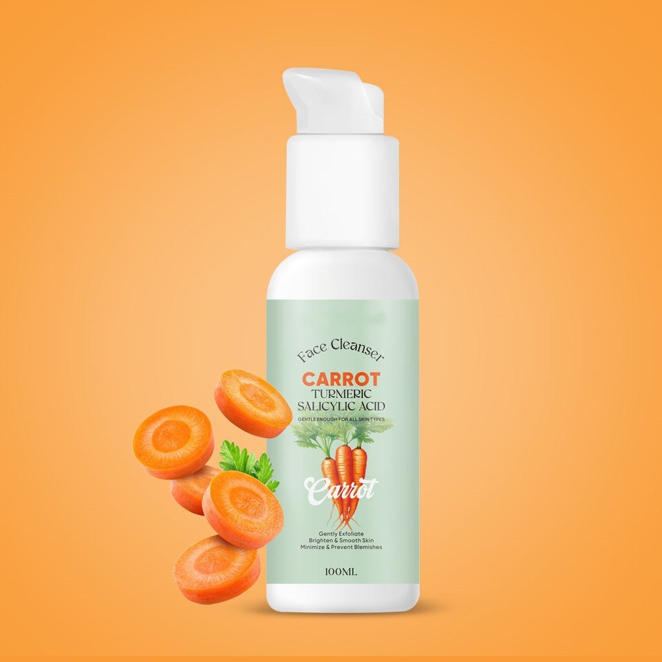 OEM ODM brand customized whitening facial cleanser, carrot facial cleanser, acne