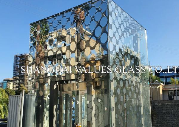19mm Outdoor Tempered Laminated Printed Glass Grinded Edge