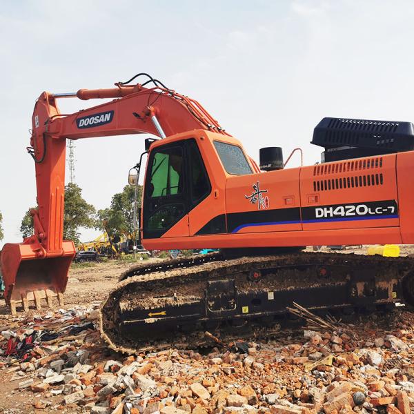 Корейский Doosan DH420-7 Использованное оборудование экскаватора отслежено 42 тонны