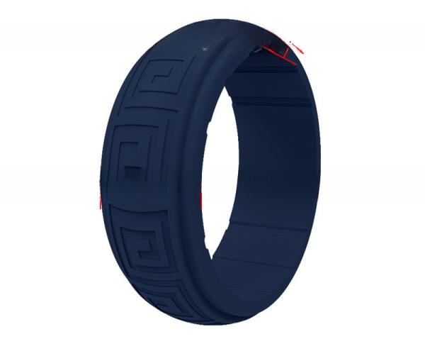 Sports Mens Silicone Ring Breathable Step Edges 8mm for Wedding Engagement