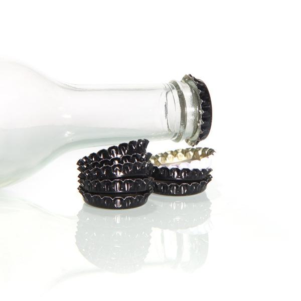 26 mm Garrafa de cerveja preta de vidro tampa de garrafas coroa de metal personalizada