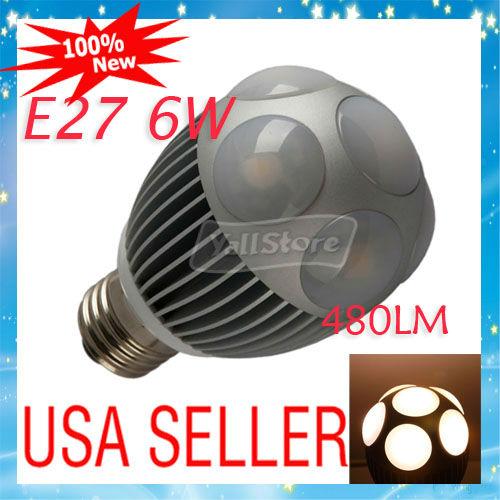 Outdoor super bright 120° 6 watt 480LM SMD 3528 e27 led bulb Lamp for shops, studio