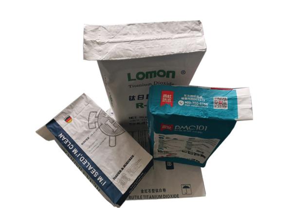 Block Bottom Industrial Paper Bags Moisture Proof Delicate Bright Colored Printing