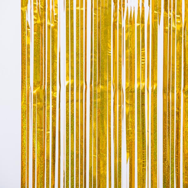 3m*3m Tinsel Backdrop Transparent Gold Streamer Curtain Waterproof