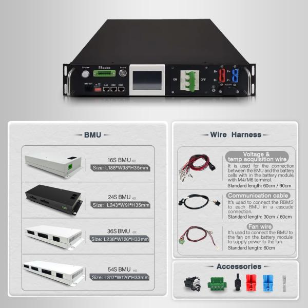 90S 288V 50A Relay BMS 2U slave master Smart Battery Management System