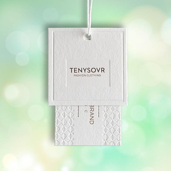 Logo Printing Clothing Label Paper Card Hang Tags With Cotton String