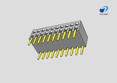 Female header, PCB Mount Receptacle, Vertical, Board-to-Board, 20 Position, 2.0mm Pitch, Shrouded, Gold Flash, 90 degree