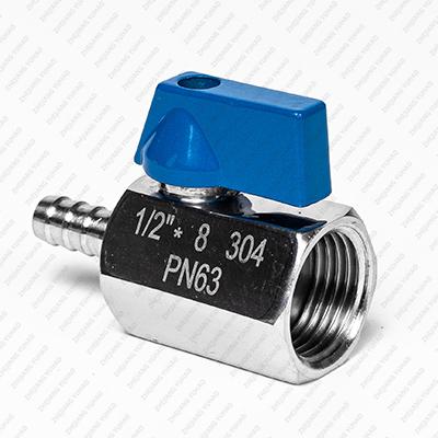 BSPP NPT Stainless Steel Mini Ball Valve Barbed X Female Thread