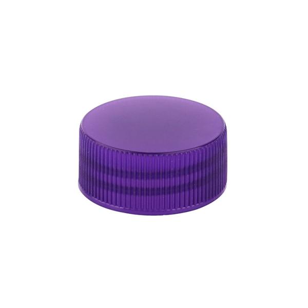 Purple Universal Ribbed Plastic Bottle Caps For Shampoo Skincare Products And Cosmetics