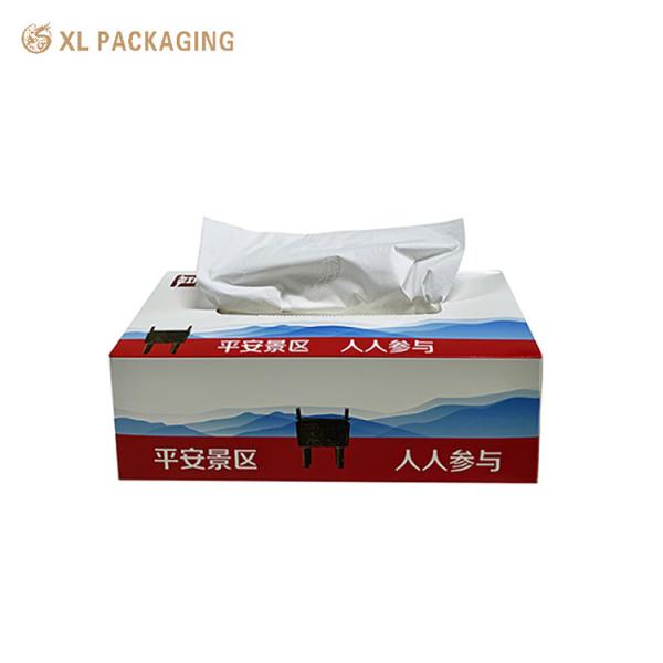 Thick Hardboard Matte Lamination Scenic-Spot Tissue Box with Virgin Wood-Pulp Tissue and Precision Die-Cut Pull-Out Opening