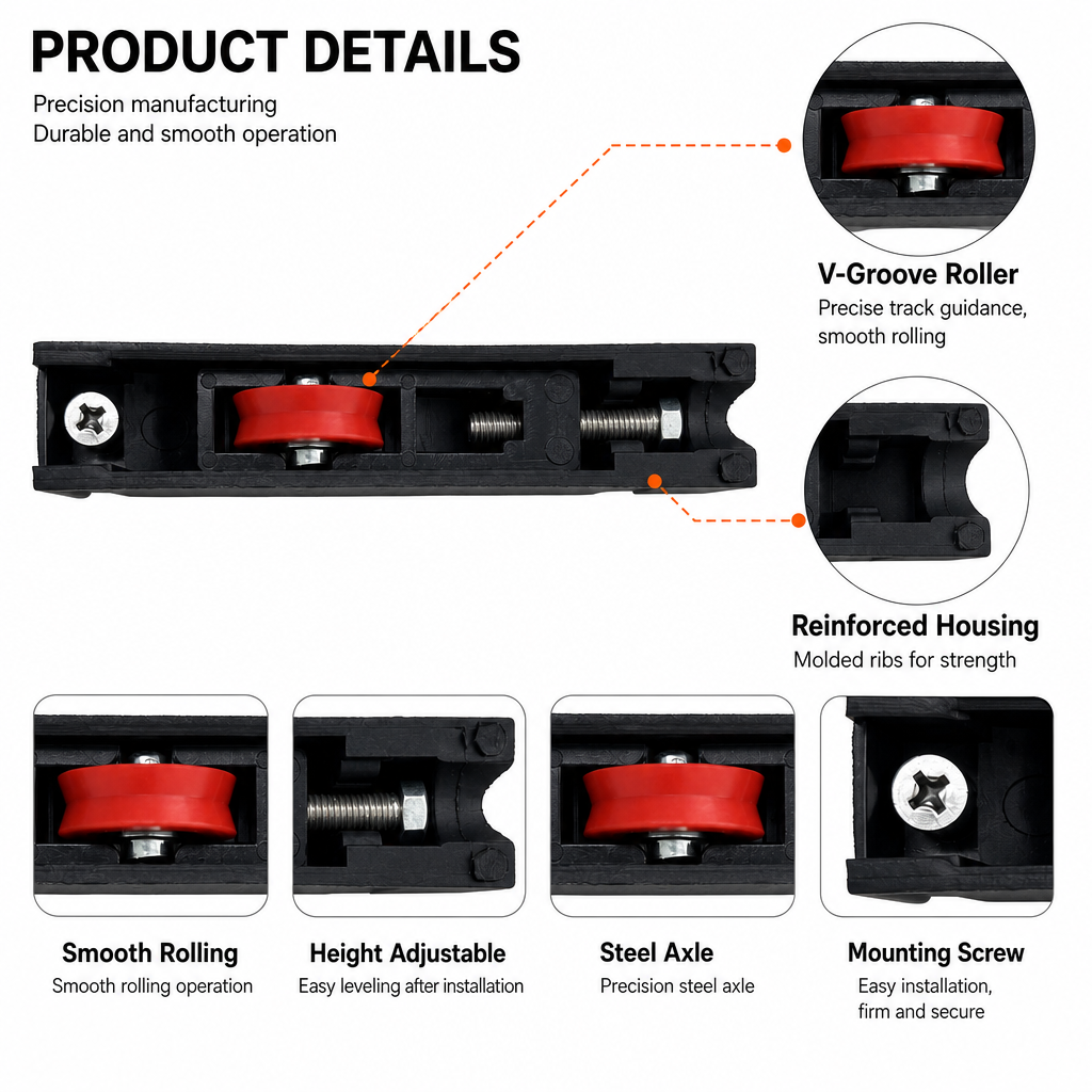 20mm V Groove Single Wheel Sliding Door Roller Nylon Window Roller Pulley Wheel