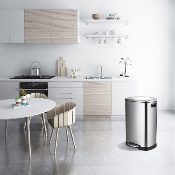 5.3 Gallon Kitchen Stainless Steel Trash Can for Bathroom, Kitchen, Process Room, Office, Garage Detachable Lined Bin