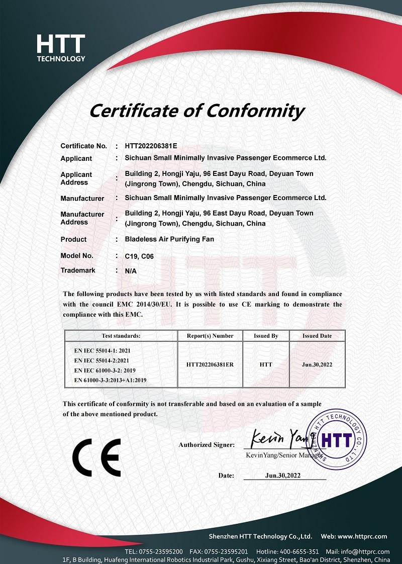 Sichuan Small Minimally Invasive Passenger Ecommerce Ltd. Сертификации