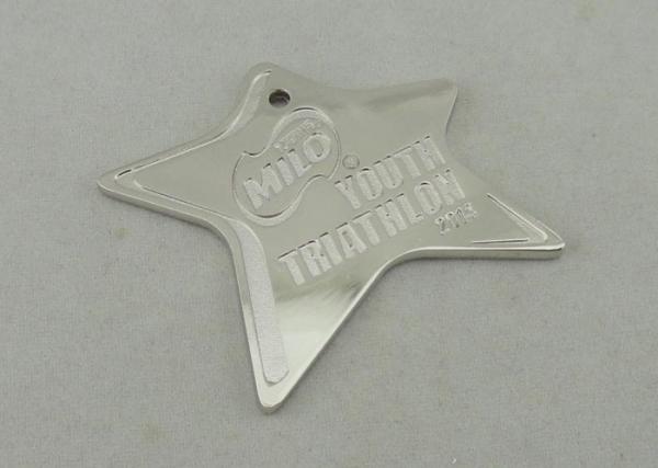 Youth Triathlon Die Cast Medals With Zinc Alloy , Silver Plating for running medal