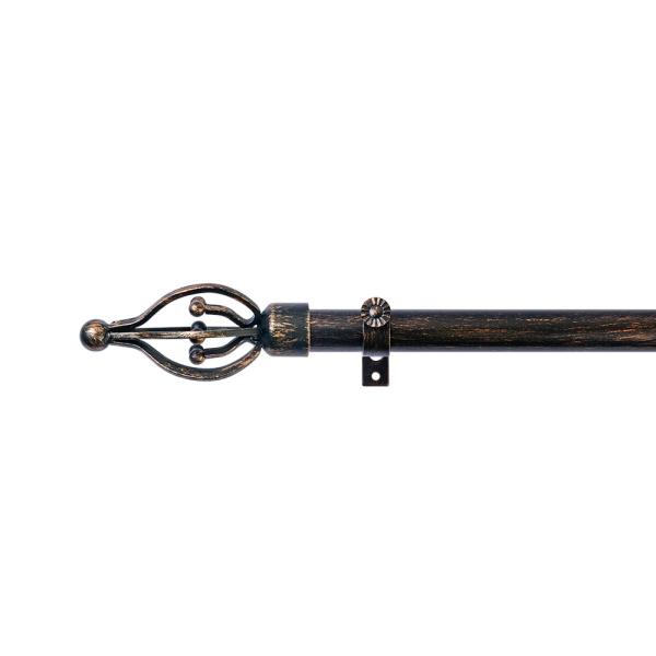 25/28mm diameter Metal black multi-beads Customized curtain rods finials single bracket