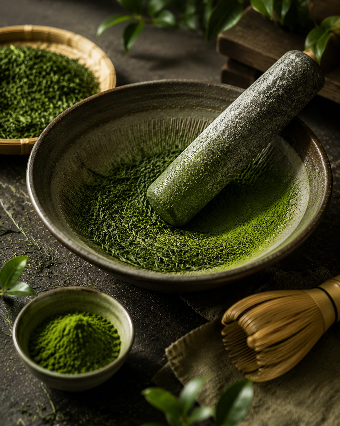 Non-GMO Decaffeinated Pure Matcha Powder 1000 Mesh Baking Culinary Grade Natural Fine Texture