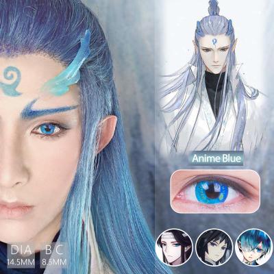 Lente de contato louca azul de Sharingan do Anime de Dia das Bruxas da lente de contato de Cosplay do olho do monstro do OEM