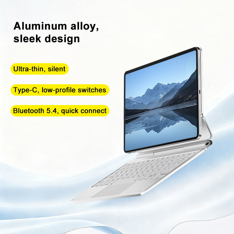 Aluminum Alloy Floating Magic Keyboard for iPad 11 A16 2025 iPad 10th 10.9 2022 Detachable Wireless Tablet Keyboard ODM OEM