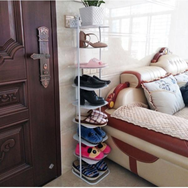 Dustproof 7 Tier Bronze Metal Wire Shoe Rack