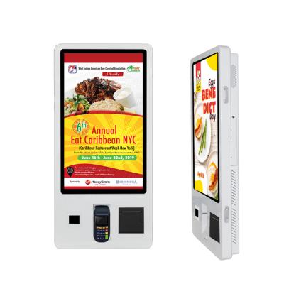 32 écran tactile de commande de kiosque de service d'individu tenant librement le paiement interactif