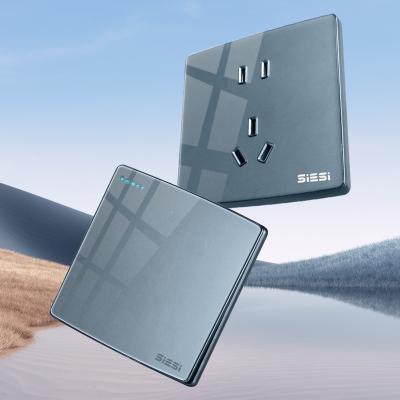 V20 Luxury Full Tempered Glass Panel Luxury UK Wall Sockets USB Socket New Design 1 2 3 4 Gang Wall Switch