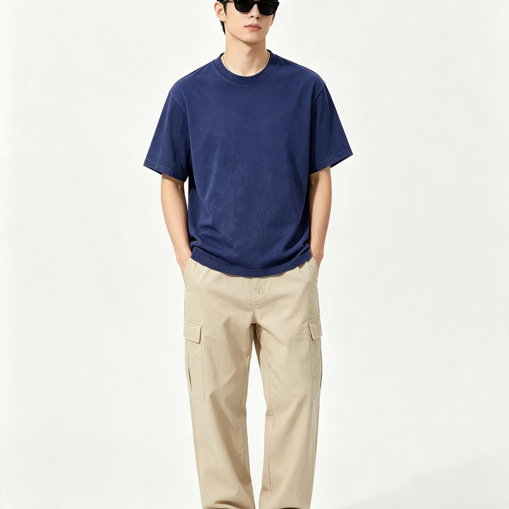 Vintage Washed Sand Wash T Shirt Relaxed Solid Color Polo Shirts Multi Color